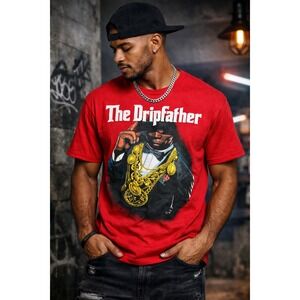 Reason The Dripfather Graphic T-Shirt Mens Large Red Short Sleeve NWT RR5-020